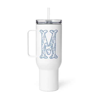 Chinoiserie Charm Monogram Travel Mug - M