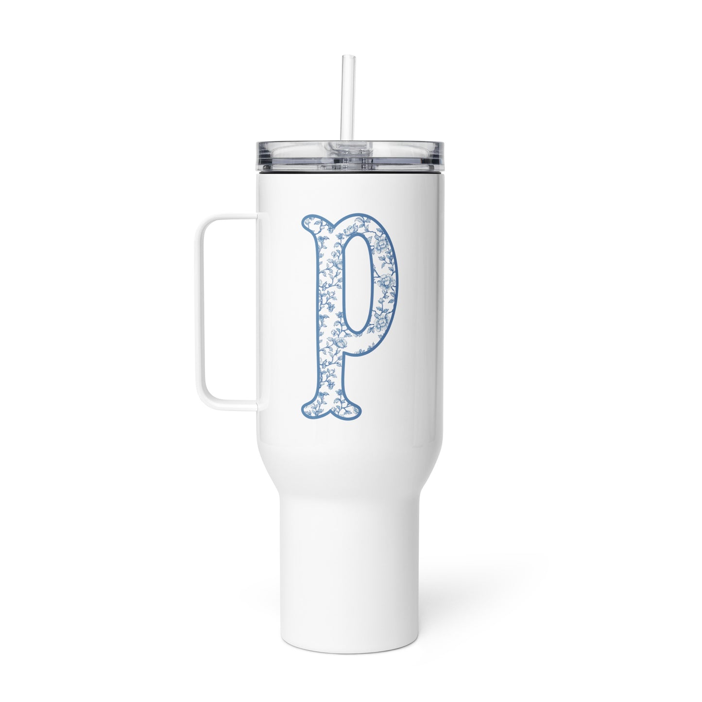 Chinoiserie Charm Monogram Travel Mug - P