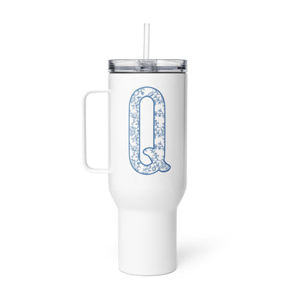 Chinoiserie Charm Monogram Travel Mug - Q