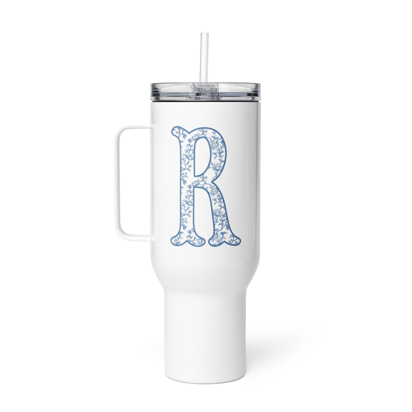 Chinoiserie Charm Monogram Travel Mug - R