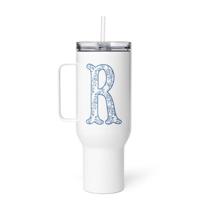 Chinoiserie Charm Monogram Travel Mug - R