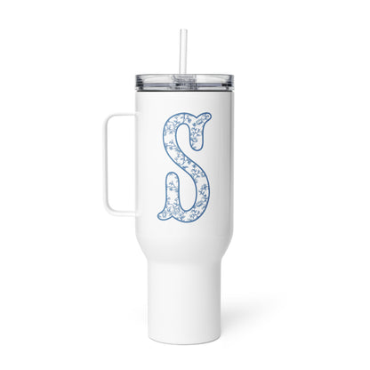 Chinoiserie Charm Monogram Travel Mug - S