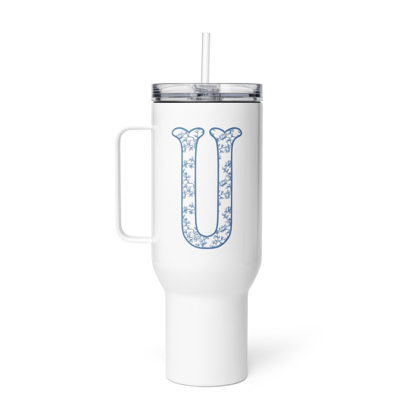 Chinoiserie Charm Monogram Travel Mug - U