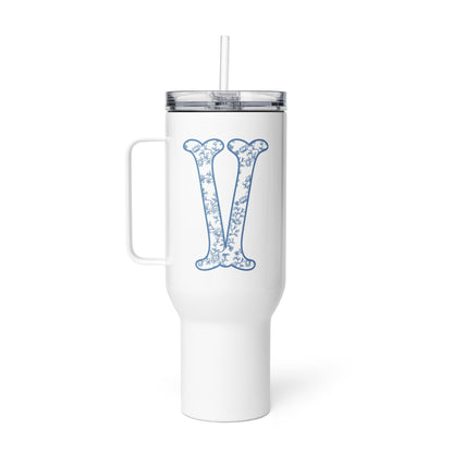 Chinoiserie Charm Monogram Travel Mug - V