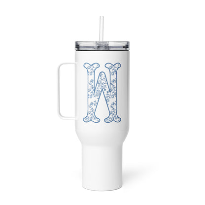 Chinoiserie Charm Monogram Travel Mug - W