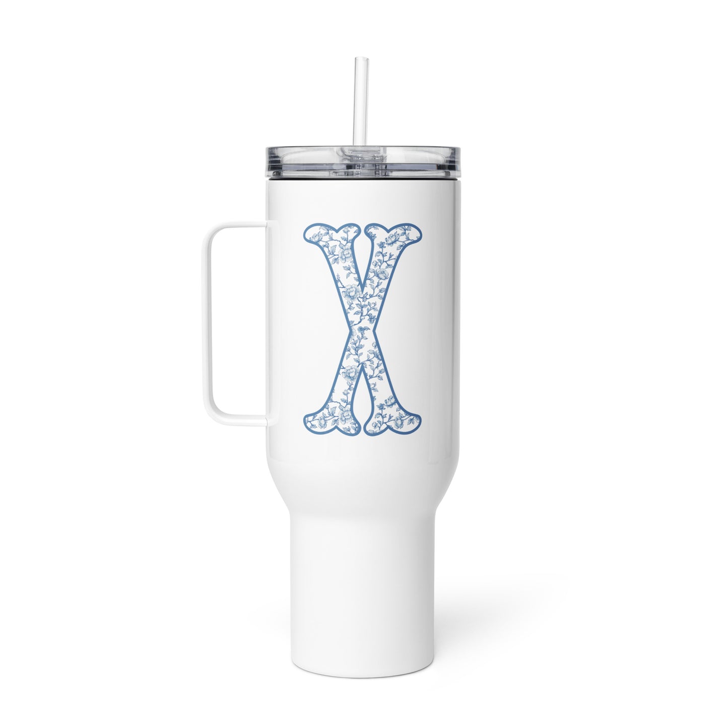 Chinoiserie Charm Monogram Travel Mug - X