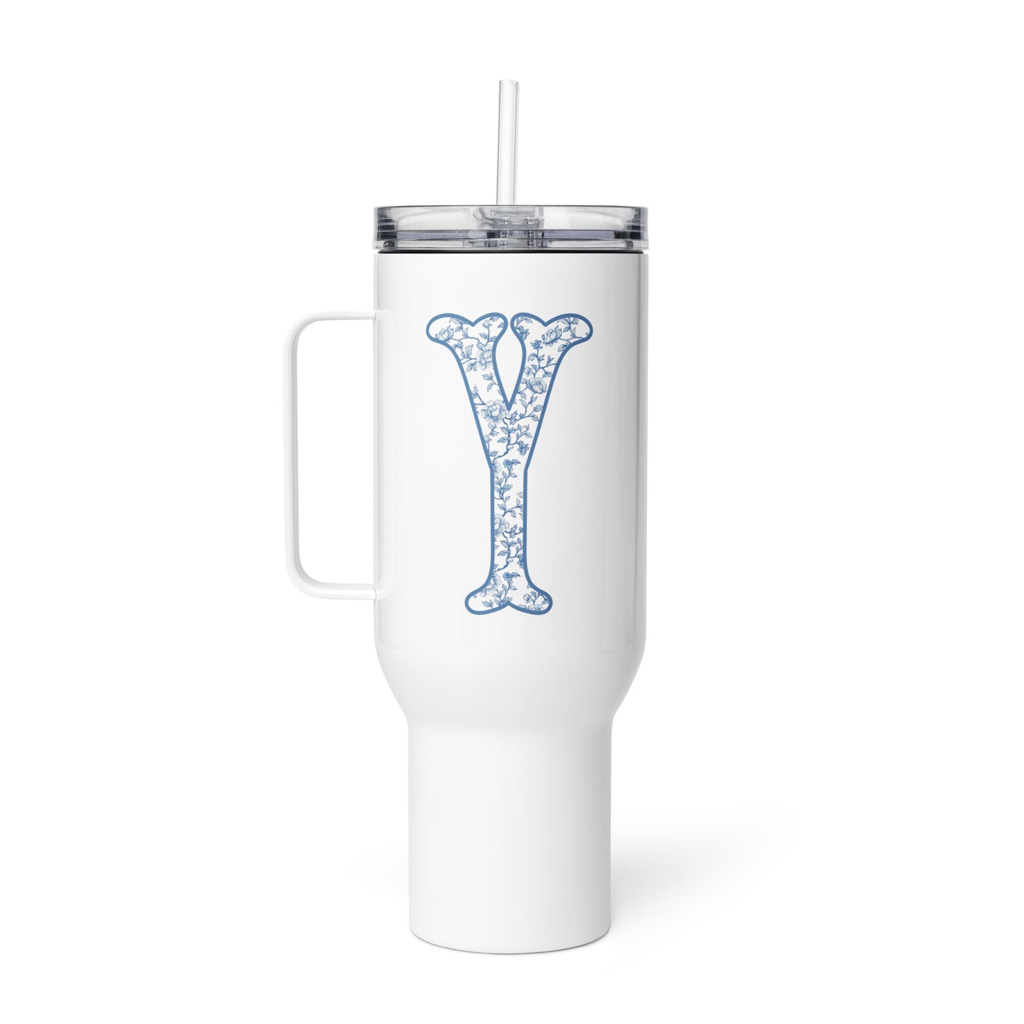 Chinoiserie Charm Monogram Travel Mug - Y