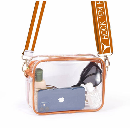 University Clear Purse with Reversible Patterned Shoulder Straps - multiple options - Sorelle Gifts