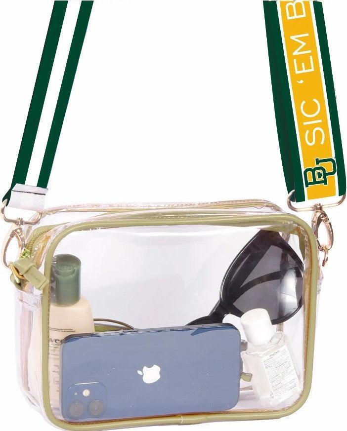 University Clear Purse with Reversible Patterned Shoulder Straps - multiple options - Sorelle Gifts