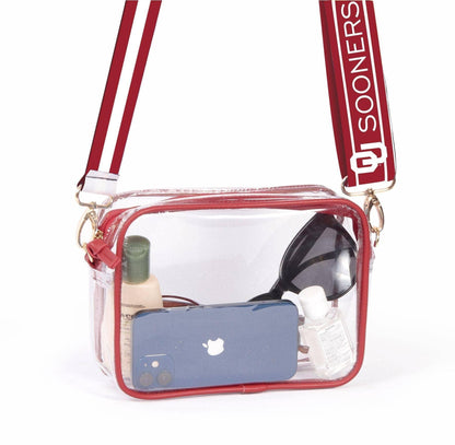 University Clear Purse with Reversible Patterned Shoulder Straps - multiple options - Sorelle Gifts