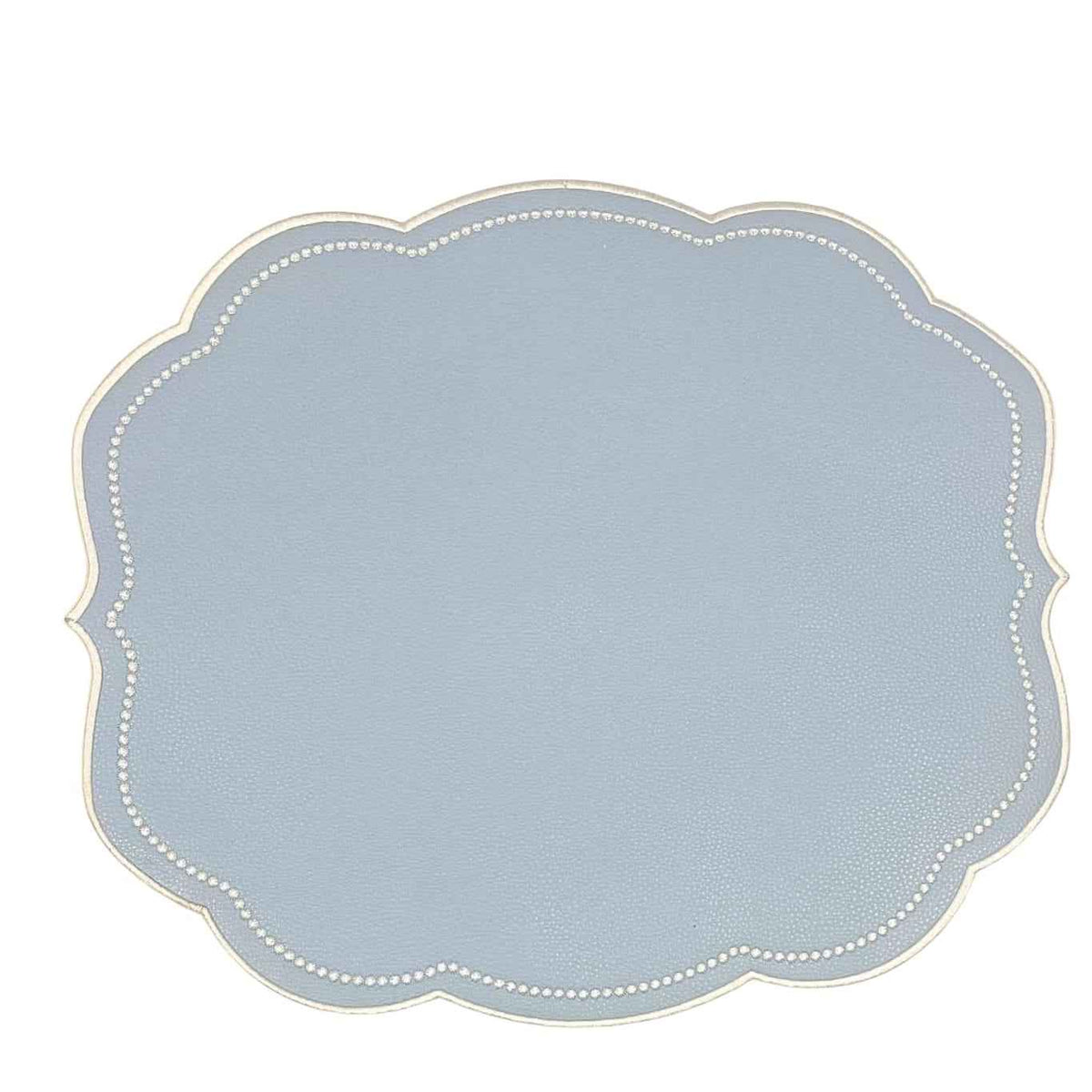 VELOUR LIGHT BLUE RECTANGLE FAUX LEATHER PLACEMAT