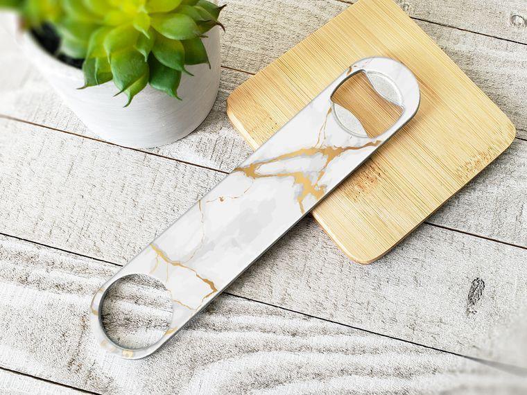 White Marble Luxe Bottle Opener - Sorelle Gifts