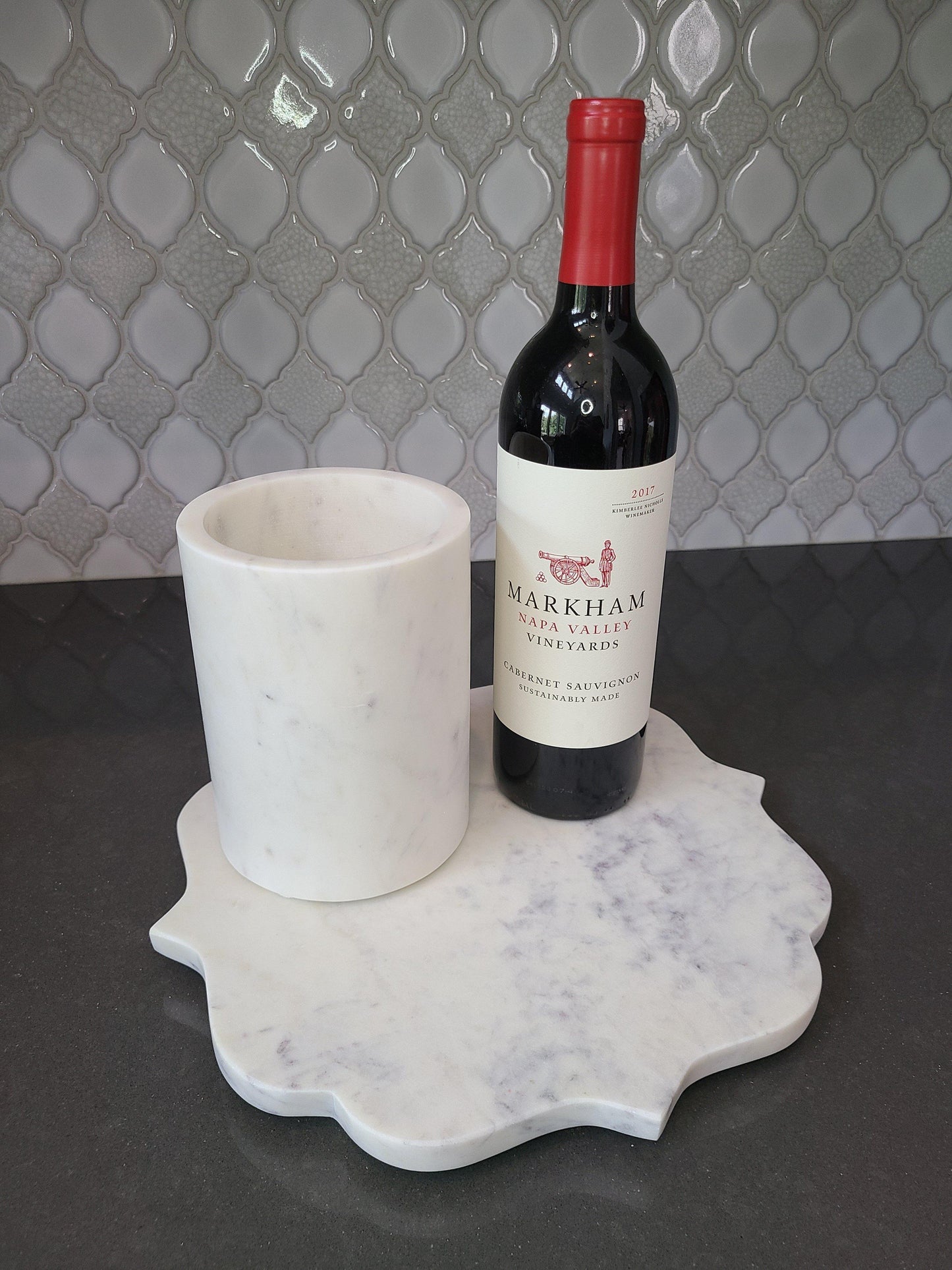 White Marble Wine Chiller - Sorelle Gifts