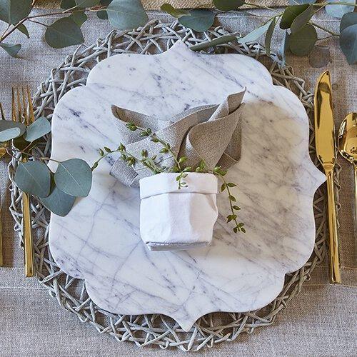 White Lavender Arabesque Marble Serving Board - Sorelle Gifts