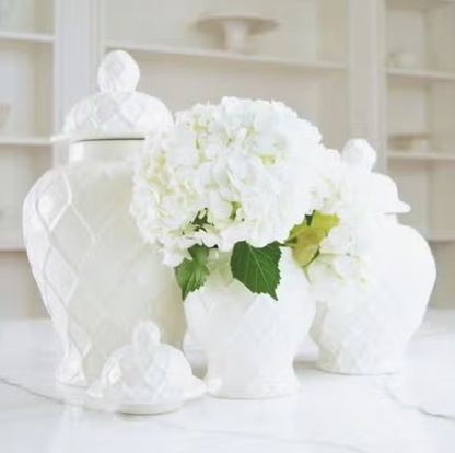 White Textured Porcelain Ginger Jar - two sizes