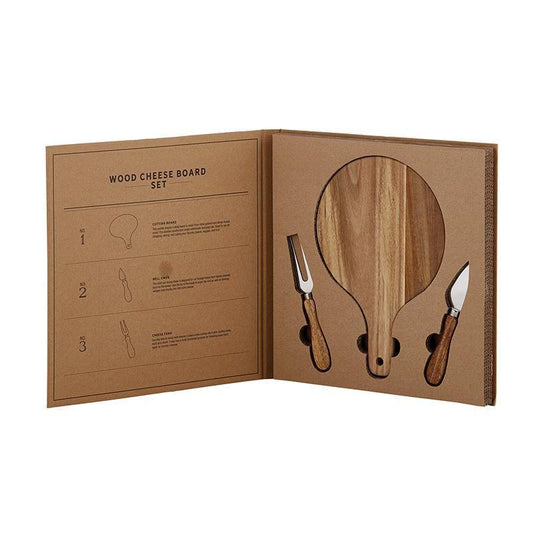 Wood Cheese Board Boxed Gift Set - Sorelle Gifts