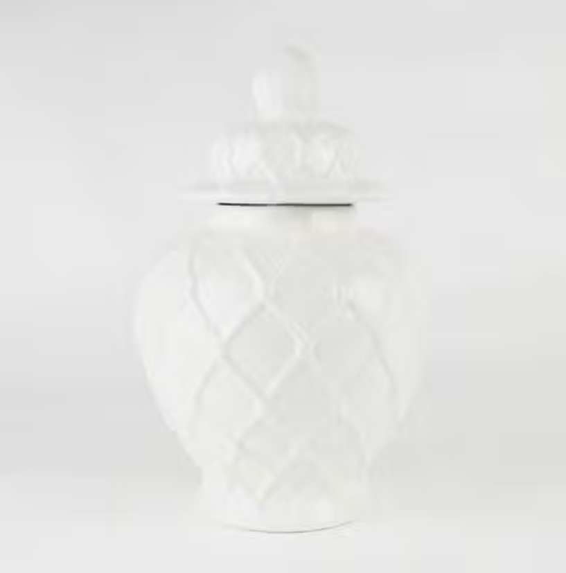 White Textured Porcelain Ginger Jar - two sizes